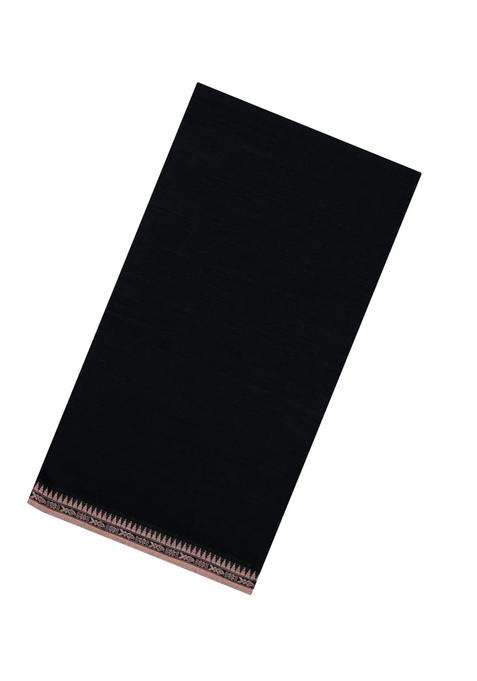 Black Woven Bengal Cotton Saree With Contrast Border With Traditional Woven Design For Women