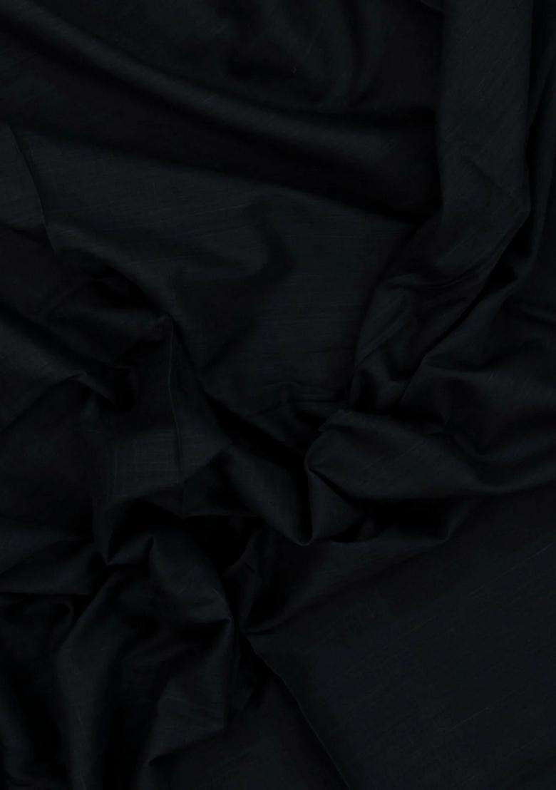 Black Woven Bengal Cotton Saree With Ganga Jamuna Border With Traditional Woven Design For Women - Indya