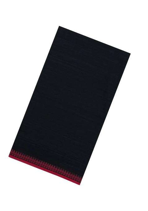 Black Woven Bengal Cotton Saree With Ganga Jamuna Border With Traditional Woven Design For Women
