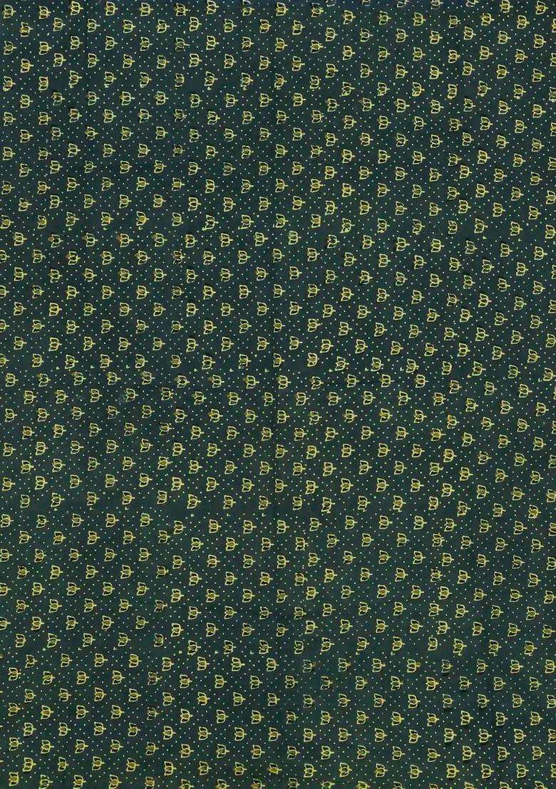 Bottle Green Woven Bengal Cotton Saree With Stripes Contrast Pallu With Checks And Stripes Design For Women - Indya