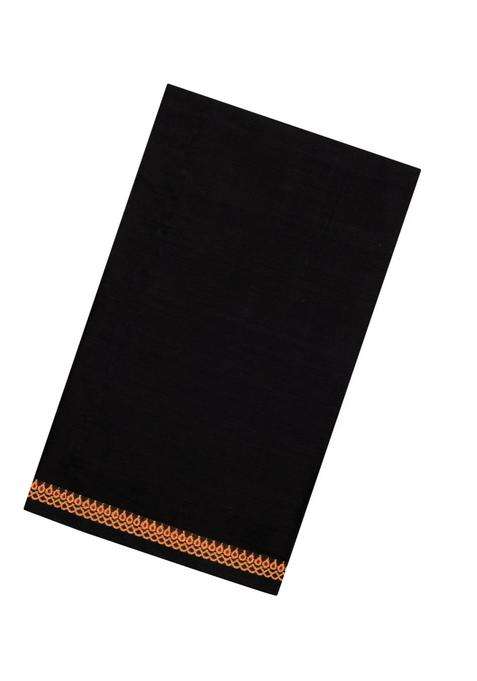 Black Woven Bengal Cotton Saree With Floral Border With Traditional Woven Design For Women