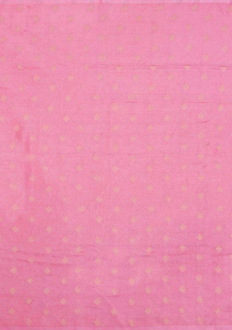 Purple Woven Blended Viscose Art Silk Saree With Contrast Border With Checks And Stripes Design For Women - Indya