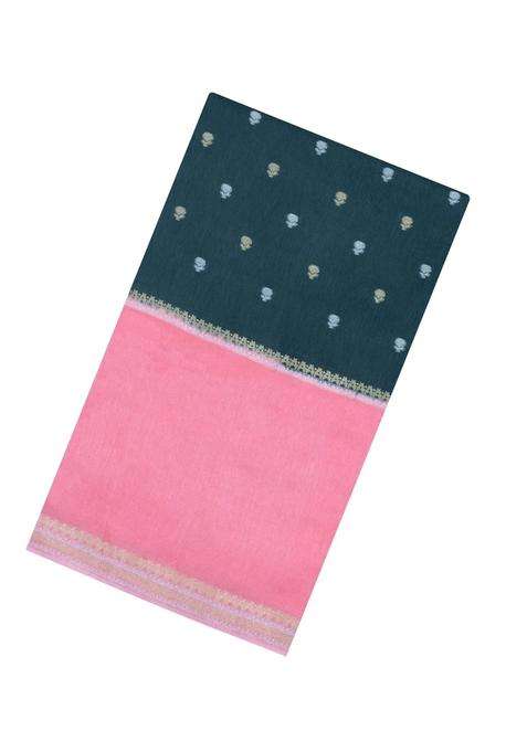 Teal Woven Blended Viscose Art Silk Saree With Zari Buttas With Buttas And Brocade Design For Women