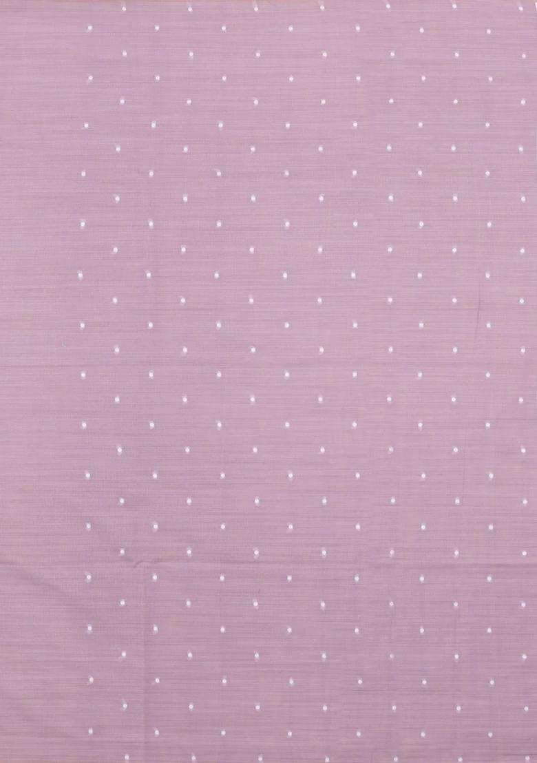Dusty Pink Woven Art Linen Saree With Floral Motifs With Buttas And Brocade Design For Women - Indya
