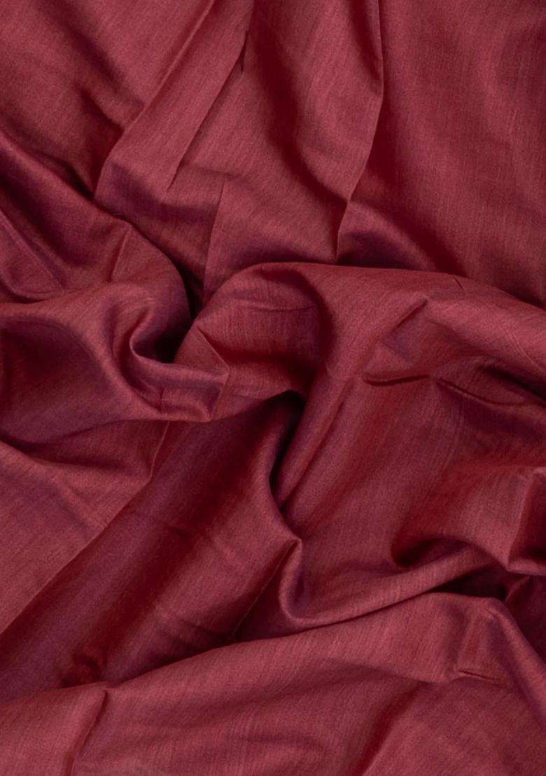 Crimson Printed Blended Cotton Saree With Zari Border For Women - Indya