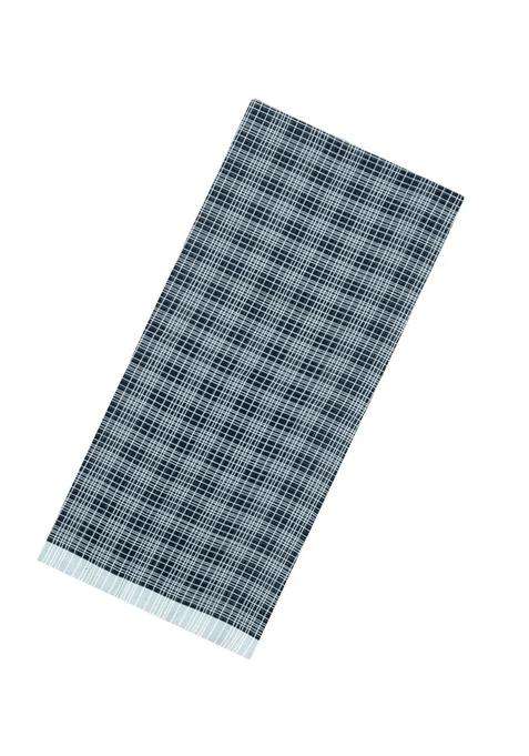 Black Handloom Bengal Cotton Saree With Checks With Checks And Stripes Design For Women