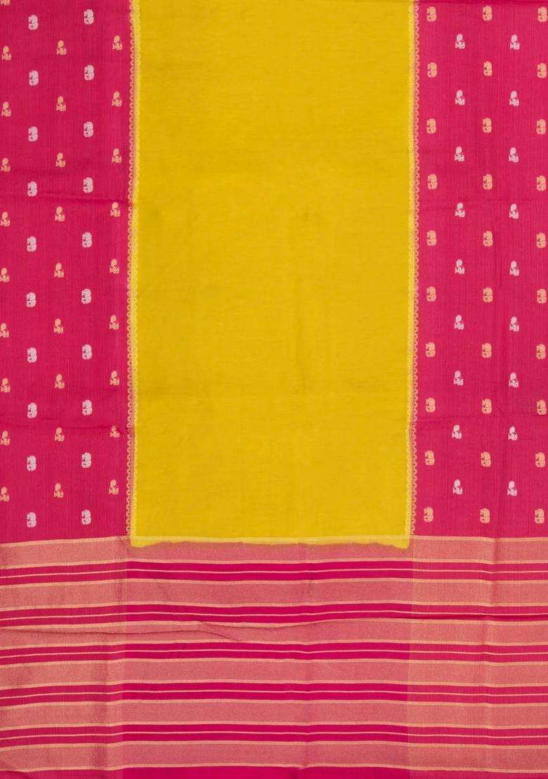 Mustard Woven Blended Viscose Art Silk Saree With Contrast Border With Traditional Woven Design For Women - Indya