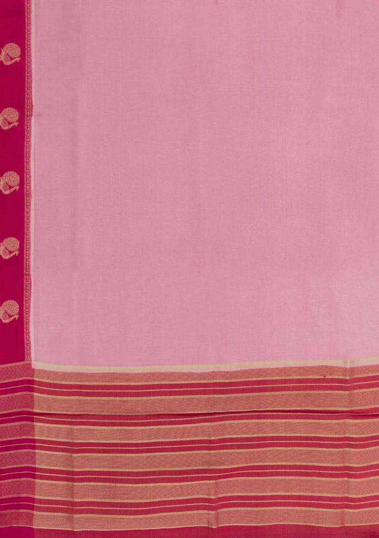 Dusty Pink Woven Blended Viscose Art Silk Saree With Buttas With Buttas And Brocade Design For Women - Indya