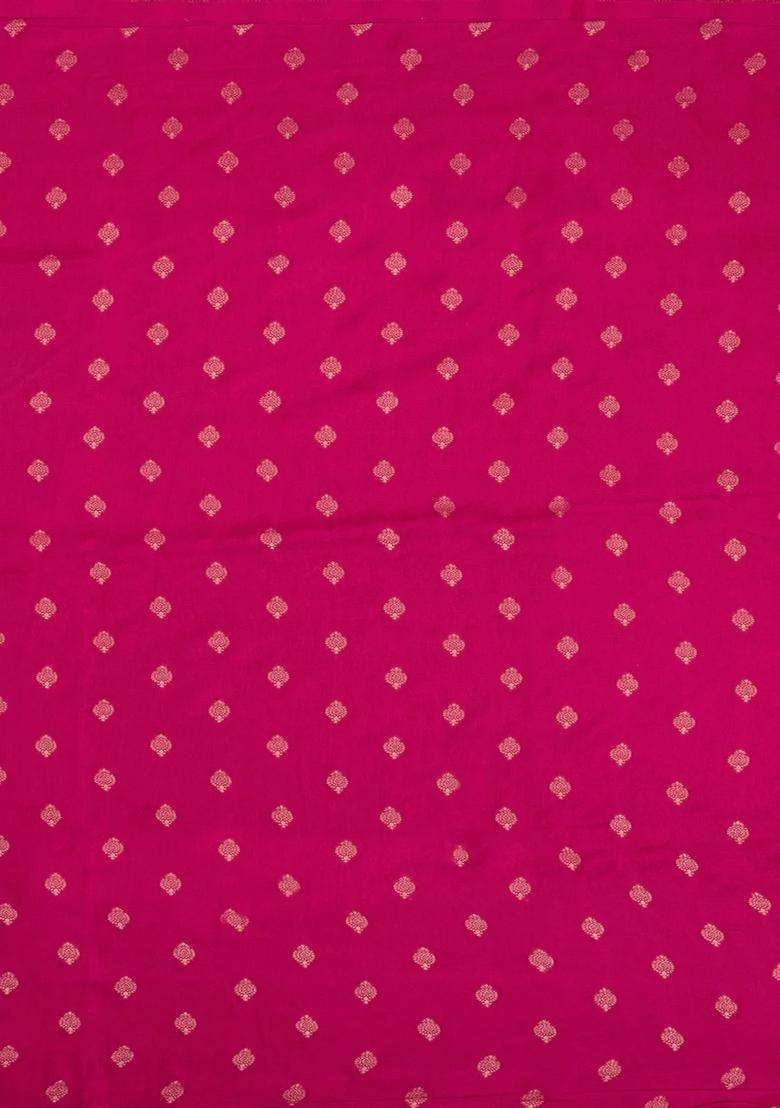 Dusty Pink Woven Blended Viscose Art Silk Saree With Buttas With Buttas And Brocade Design For Women - Indya