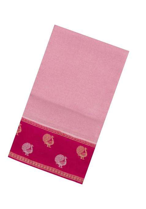 Dusty Pink Woven Blended Viscose Art Silk Saree With Buttas With Buttas And Brocade Design For Women