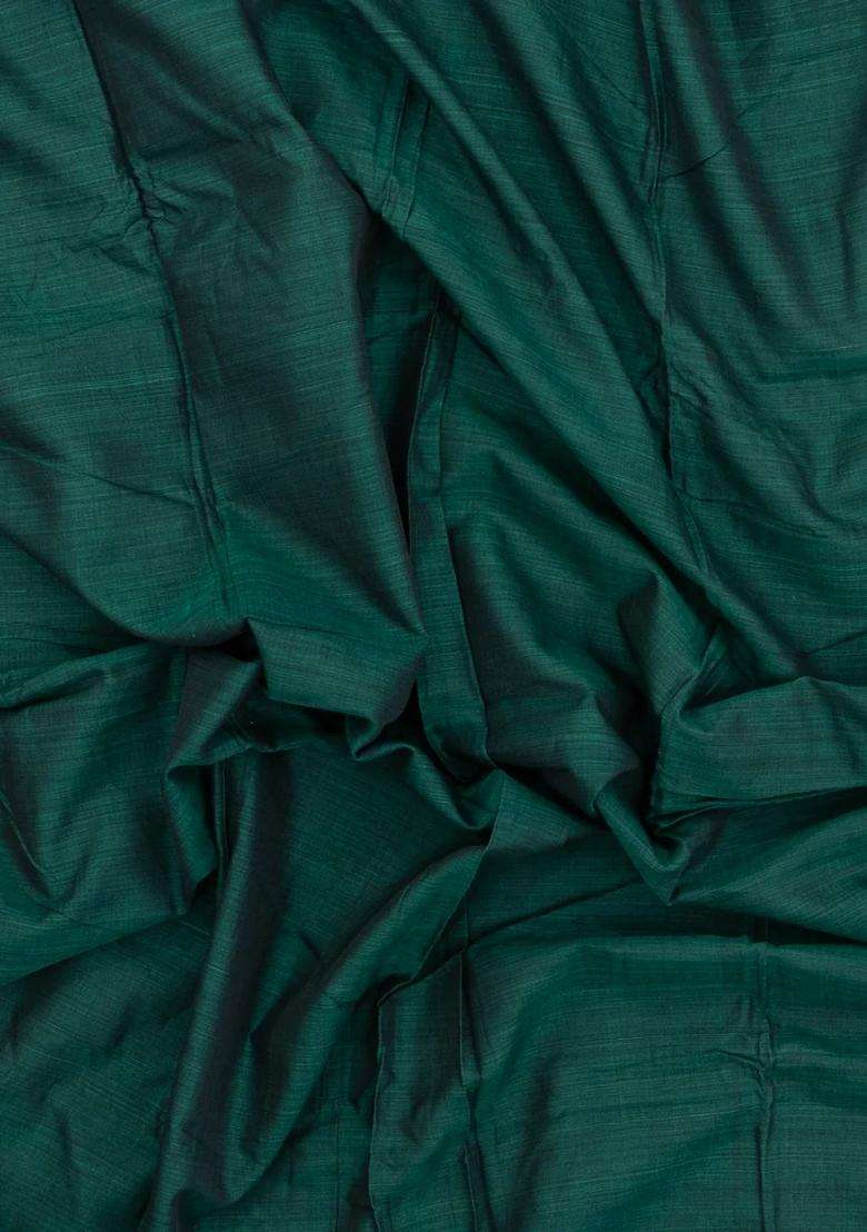 Sea Green Woven Chirala Cotton Saree With Narayanapet Border With Traditional Woven Design For Women - Indya