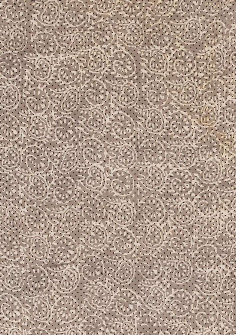 Brown Printed Modal Silk Saree With Floral Motifs For Women - Indya