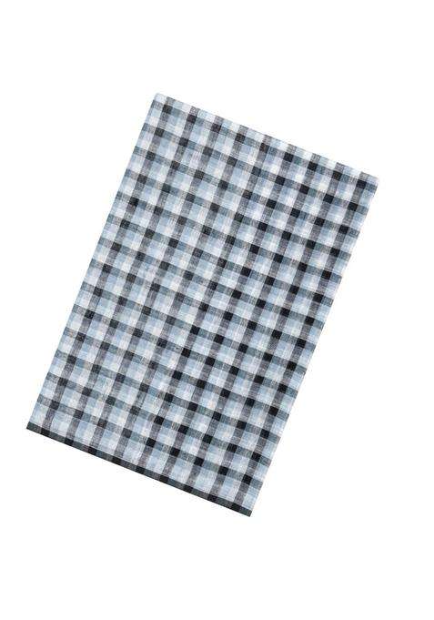 Grey Woven Linen Saree With Checks With Checks And Stripes Design For Women