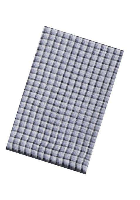 Grey Woven Linen Saree With Checks With Checks And Stripes Design For Women