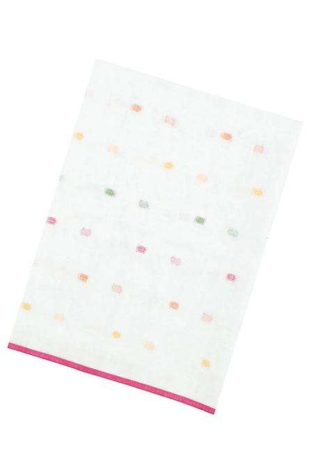 White Woven Linen Saree With Buttas With Buttas And Brocade Design For Women