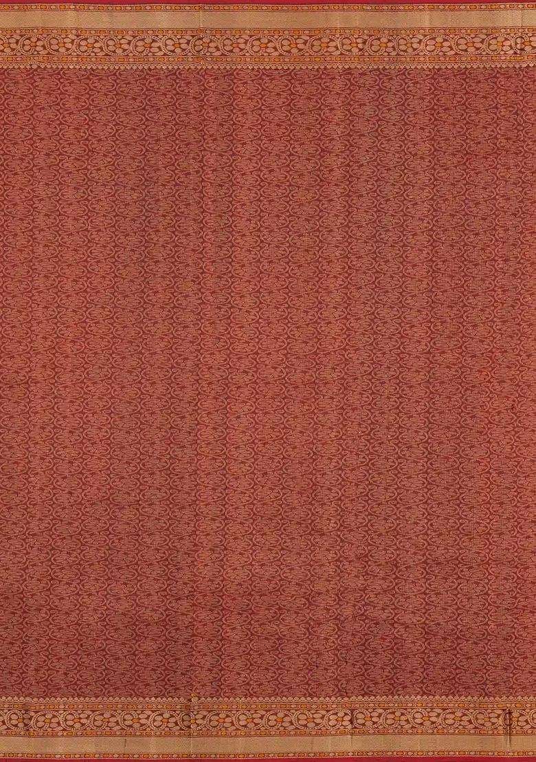 Black Handloom Kanchipuram Silk Saree With Thread Work Border With Traditional Woven Design For Women - Indya