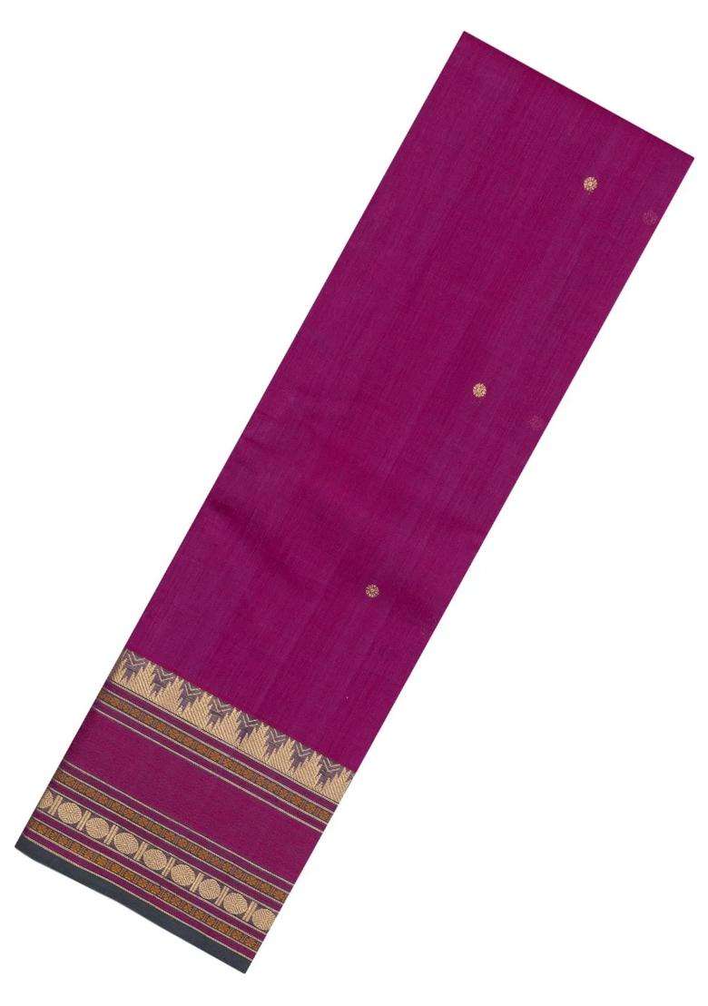 Pink Handloom Kanchi Cotton Saree With Annam Buttas With Buttas And Brocade Design For Women - Indya