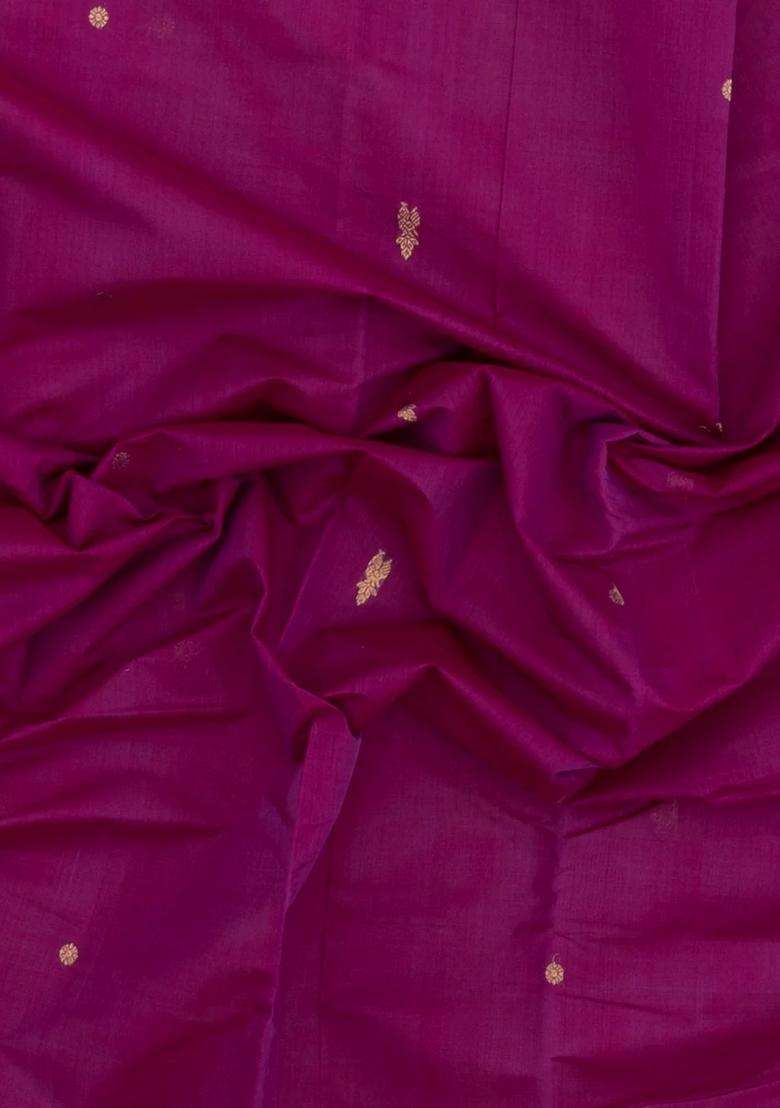 Pink Handloom Kanchi Cotton Saree With Annam Buttas With Buttas And Brocade Design For Women - Indya