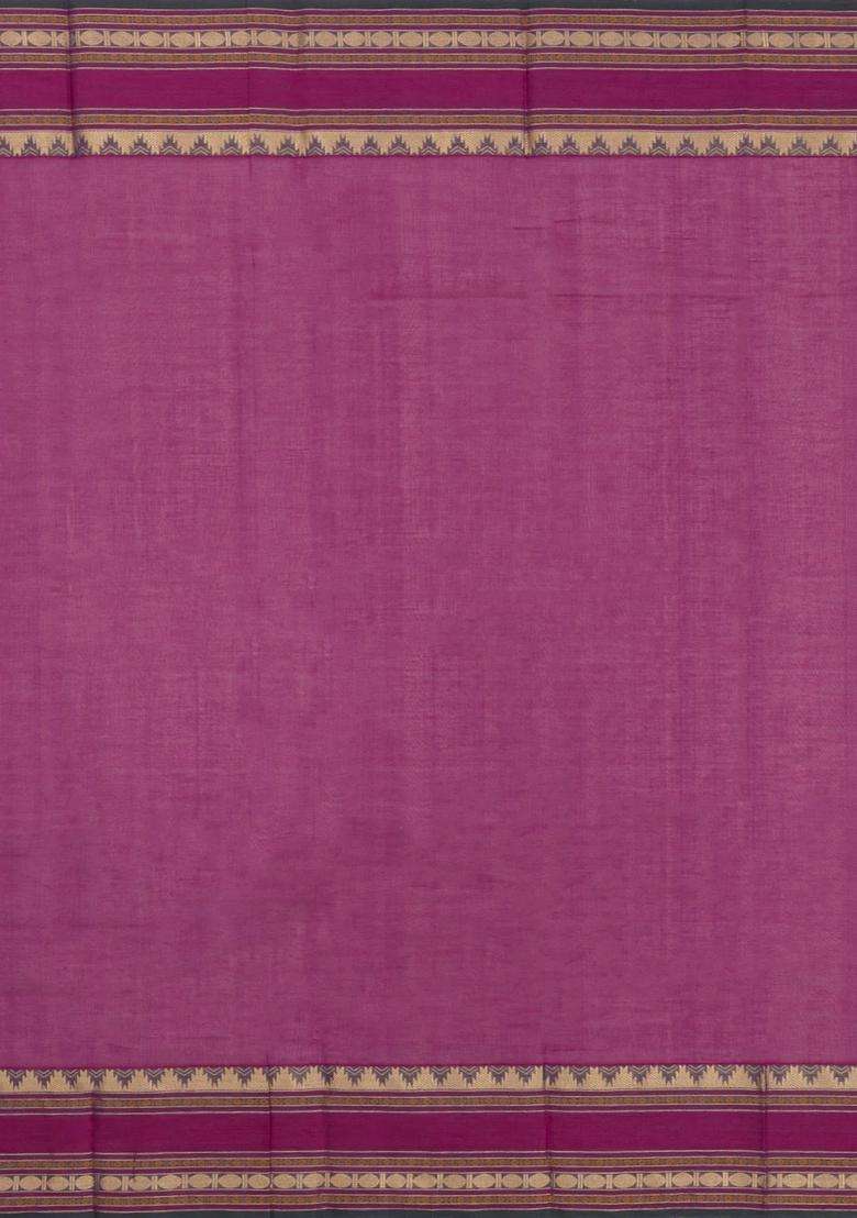 Pink Handloom Kanchi Cotton Saree With Annam Buttas With Buttas And Brocade Design For Women - Indya