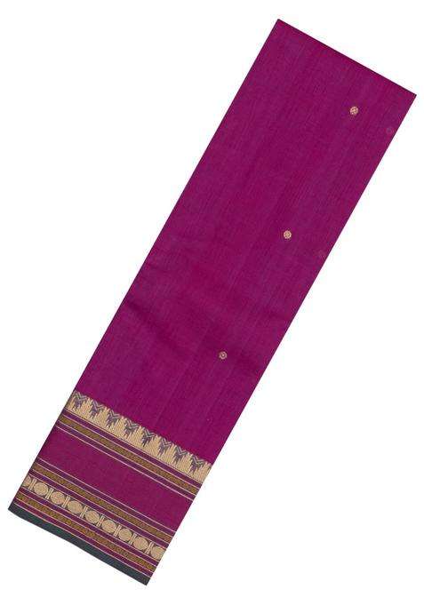 Pink Handloom Kanchi Cotton Saree With Annam Buttas With Buttas And Brocade Design For Women
