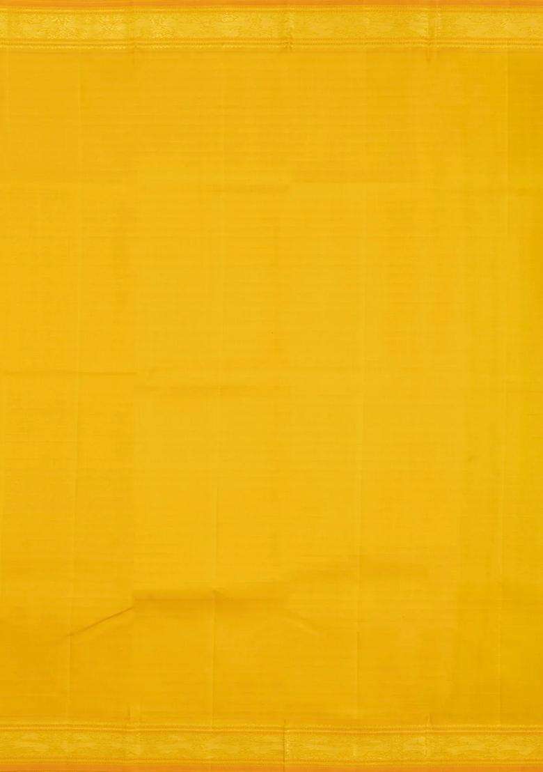 Multi Colour Handloom Korvai Kanchipuram Silk Saree With Checks With Korvai And Temple Border Design For Women - Indya