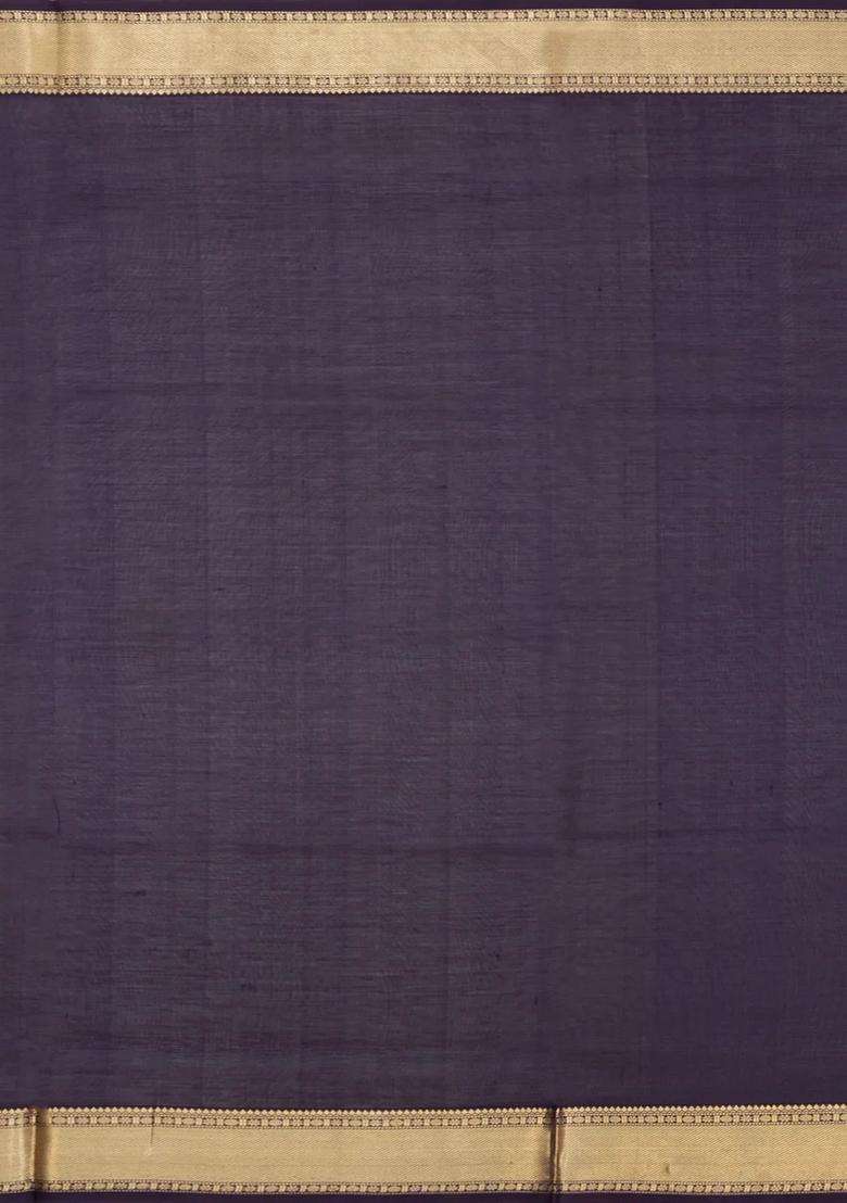 Burgundy Handloom Soft Silk Cotton Saree With Zari Checks With Checks And Stripes Design For Women - Indya