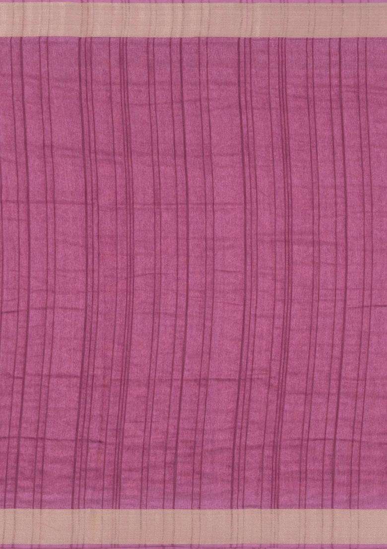 Dusty Pink Printed Synthetic Dola Silk Saree With Zari Border For Women - Indya