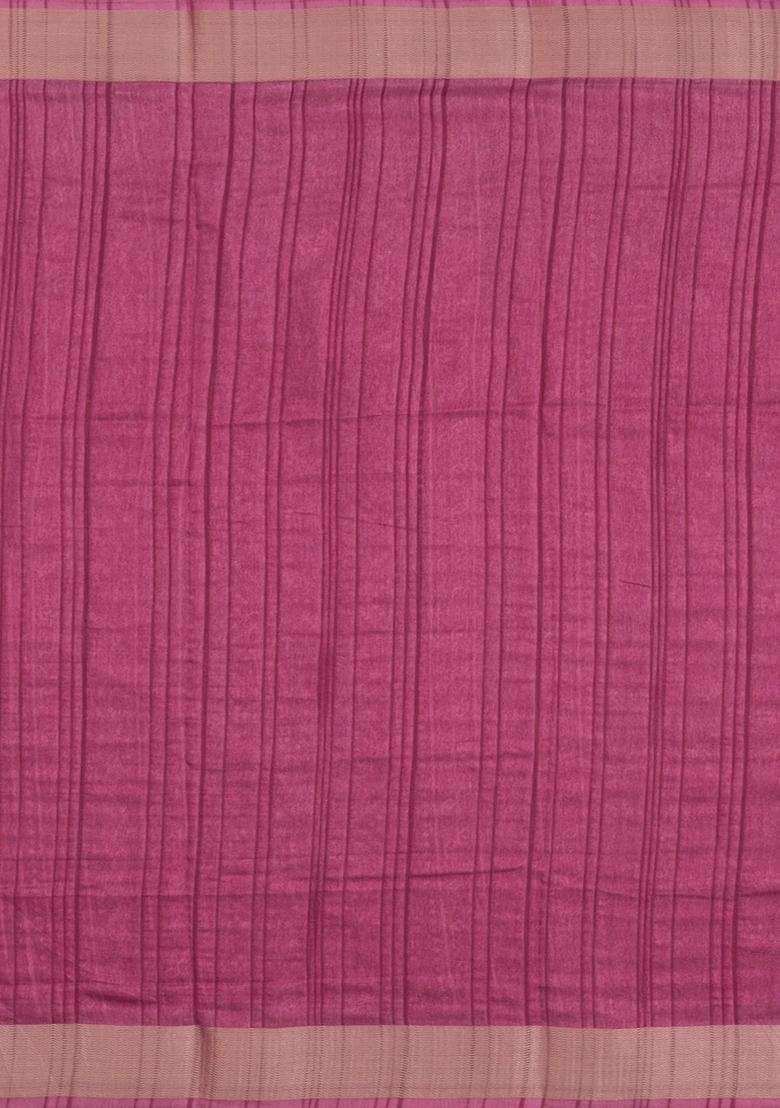 Dusty Pink Printed Art Dola Silk Saree With Zari Border For Women - Indya