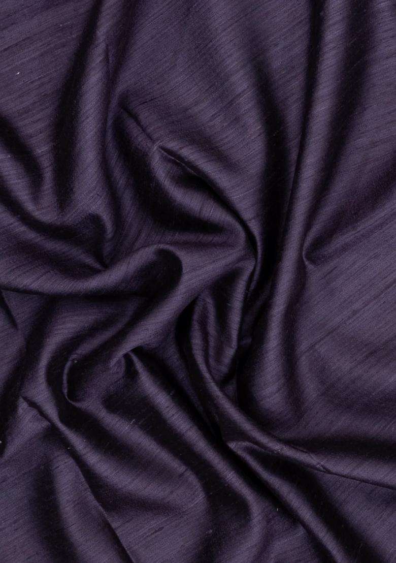 Violet Handloom Dupion Silk Saree With Printed Pallu For Women - Indya