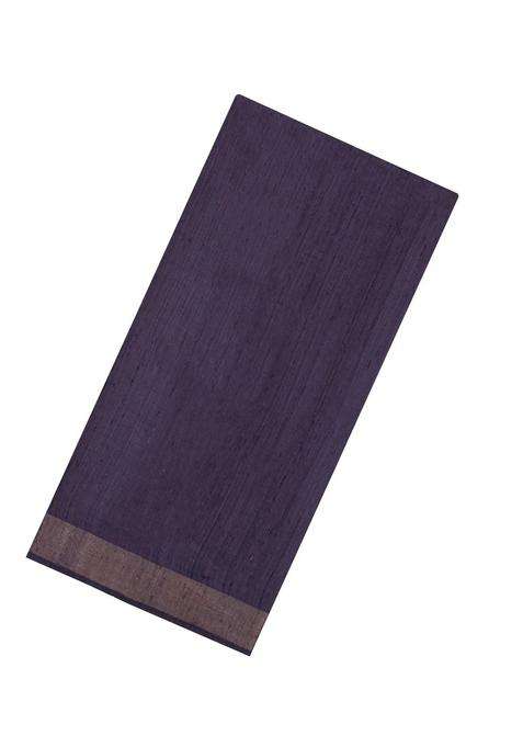 Violet Handloom Dupion Silk Saree With Printed Pallu For Women