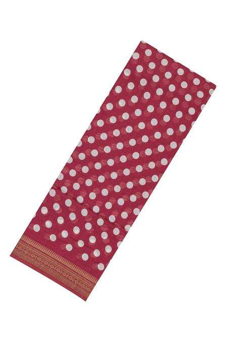 Crimson Printed Blended Viscose Art Silk Saree With Kalamkari Pallu For Women