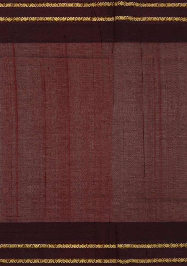 Light Green Handloom Korvai Silk Cotton Saree With Maroon Border With Korvai And Temple Border Design For Women - Indya