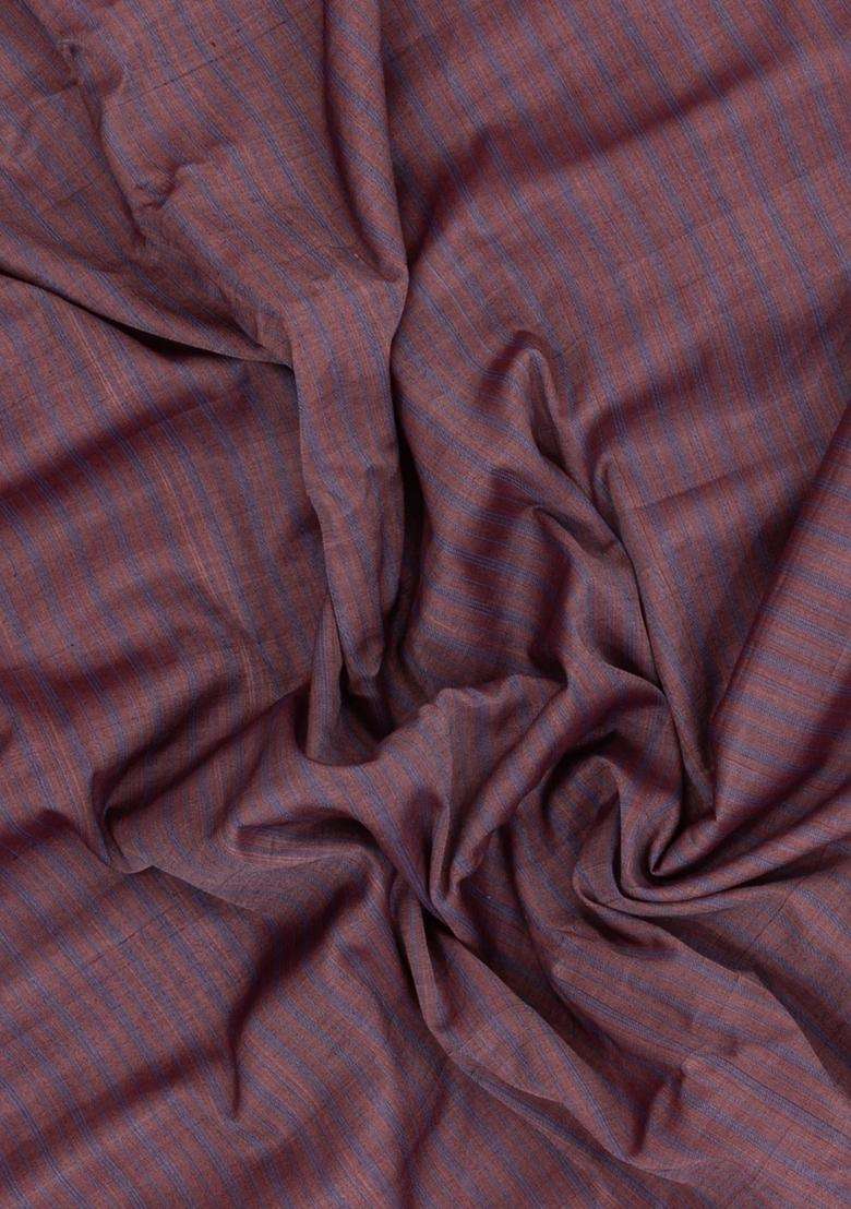 Lilac Handloom Gadwal Silk Cotton Saree With Stripes With Checks And Stripes Design For Women - Indya