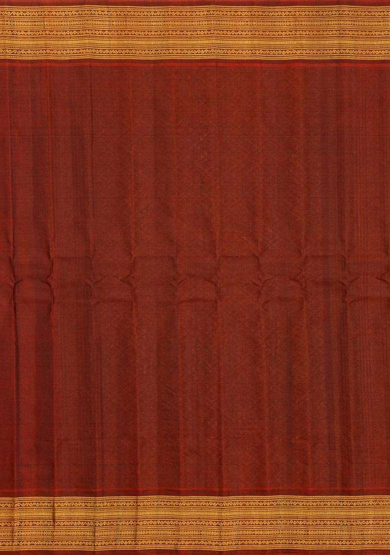 Black Handloom Gadwal Silk Cotton Saree With Buttas With Buttas And Brocade Design For Women - Indya