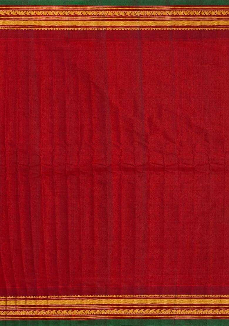 Grey Handloom Gadwal Silk Cotton Saree With Buttas With Buttas And Brocade Design For Women - Indya