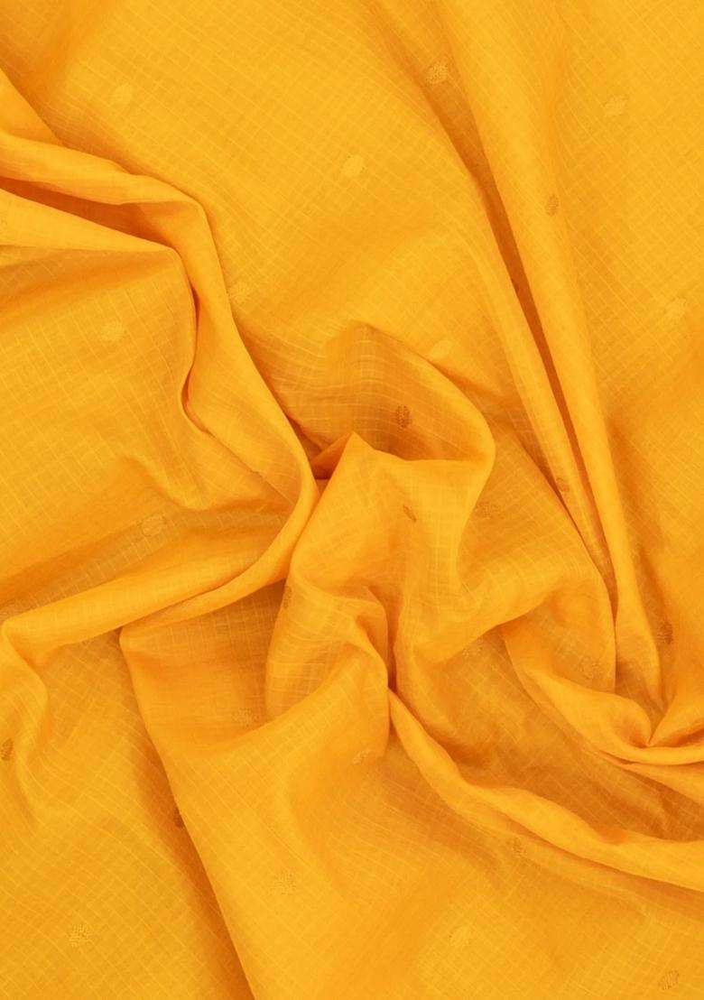 Yellow Handloom Gadwal Sico Saree With Cotton Body Silk Border With Buttas And Brocade Design For Women - Indya