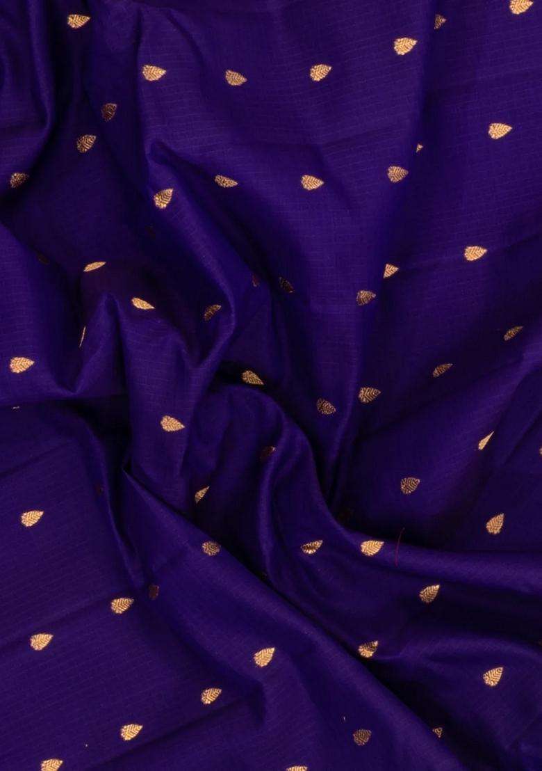 Purple Handloom Gadwal Sico Saree With Cotton Body Silk Border With Buttas And Brocade Design For Women - Indya