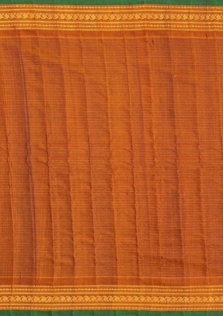 Black Handloom Gadwal Silk Cotton Saree With Stripes Buttas With Buttas And Brocade Design For Women - Indya