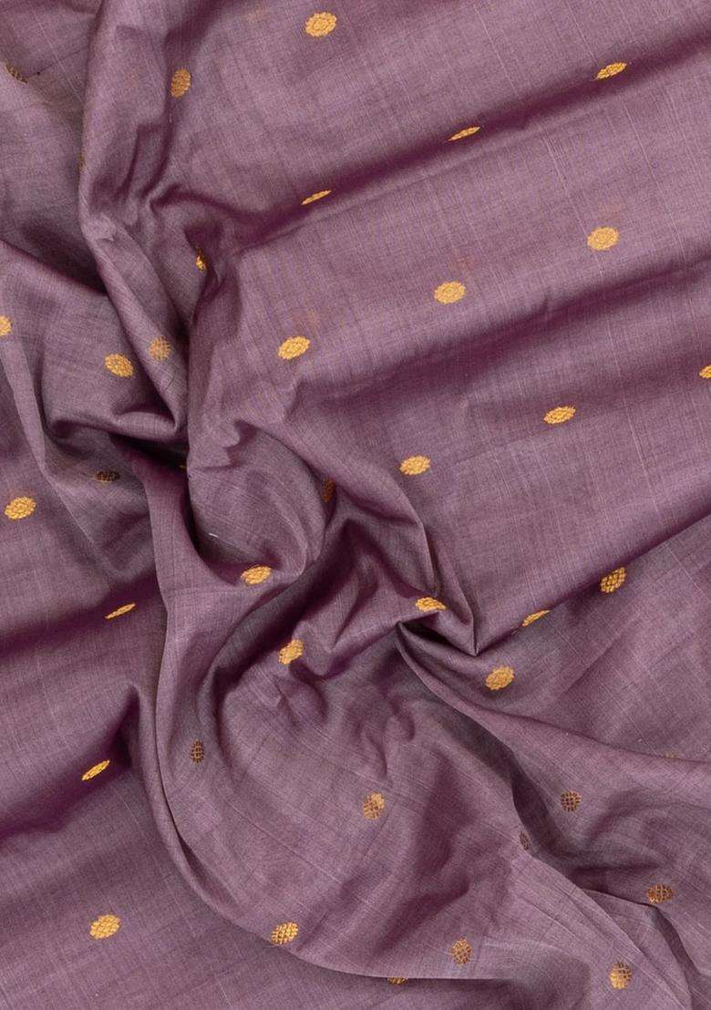 Grey Handloom Gadwal Silk Cotton Saree With Buttas With Buttas And Brocade Design For Women - Indya