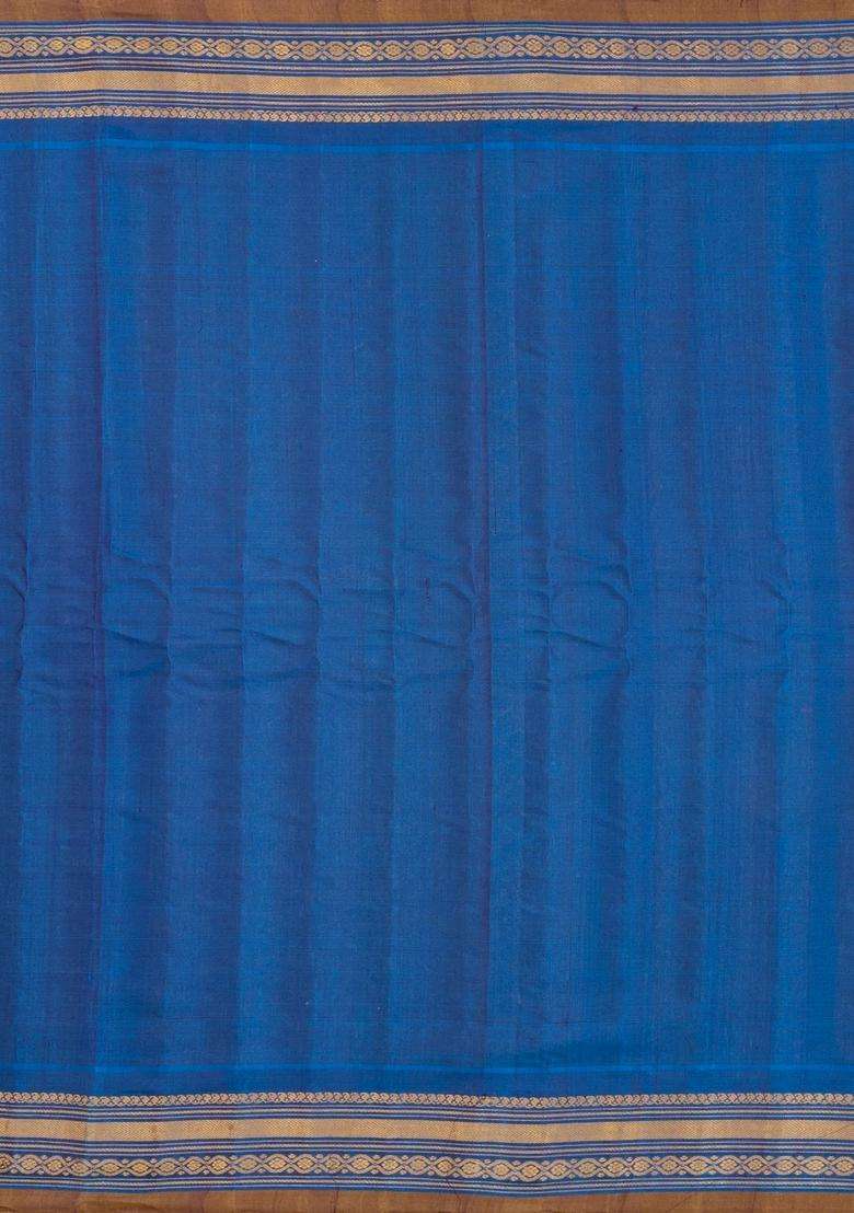 Grey Handloom Gadwal Silk Cotton Saree With Buttas With Buttas And Brocade Design For Women - Indya