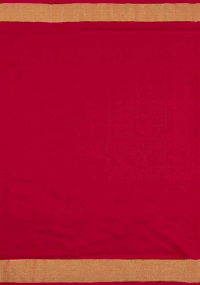 Baby Pink Handloom Pochampally Ikat Silk Saree With Tie Dye Motifs With Printed Design For Women - Indya