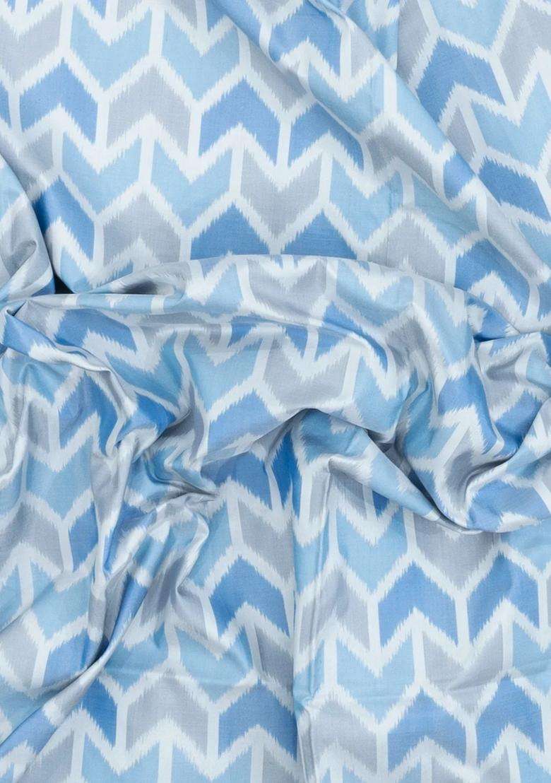 Grey Handloom Pochampally Ikat Silk Saree With Tie Dye Motifs With Printed Design For Women - Indya