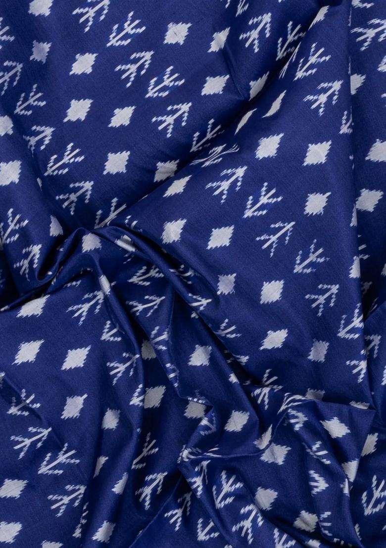 Violet Handloom Pochampally Ikat Silk Saree With Tie Dye Motifs With Printed Design For Women - Indya