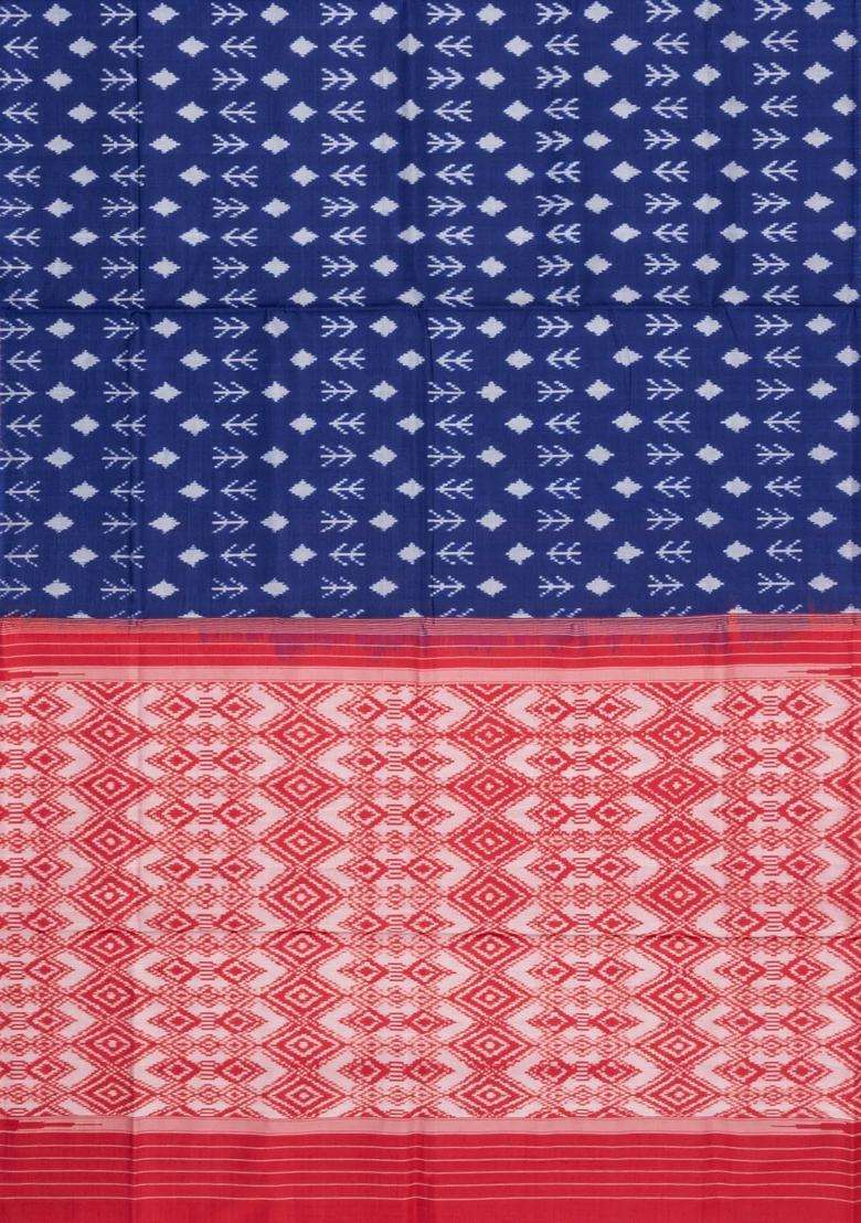 Violet Handloom Pochampally Ikat Silk Saree With Tie Dye Motifs With Printed Design For Women - Indya