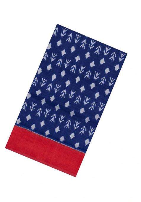 Violet Handloom Pochampally Ikat Silk Saree With Tie Dye Motifs With Printed Design For Women