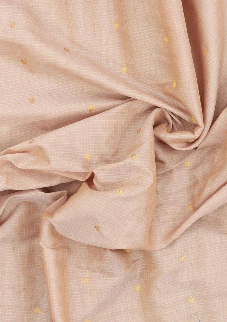 Cream Handloom Gadwal Sico Saree With Cotton Body Silk Border With Buttas And Brocade Design For Women - Indya