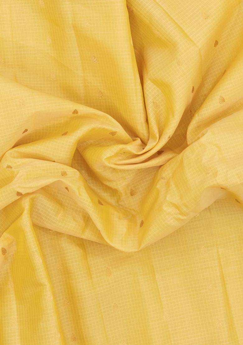 Sandal Handloom Gadwal Sico Saree With Cotton Body Silk Border With Buttas And Brocade Design For Women - Indya