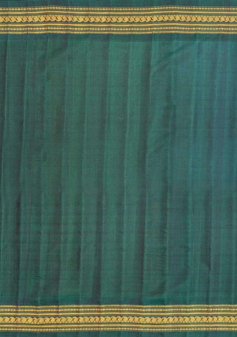 Brown Handloom Gadwal Silk Cotton Saree With Buttas With Buttas And Brocade Design For Women - Indya