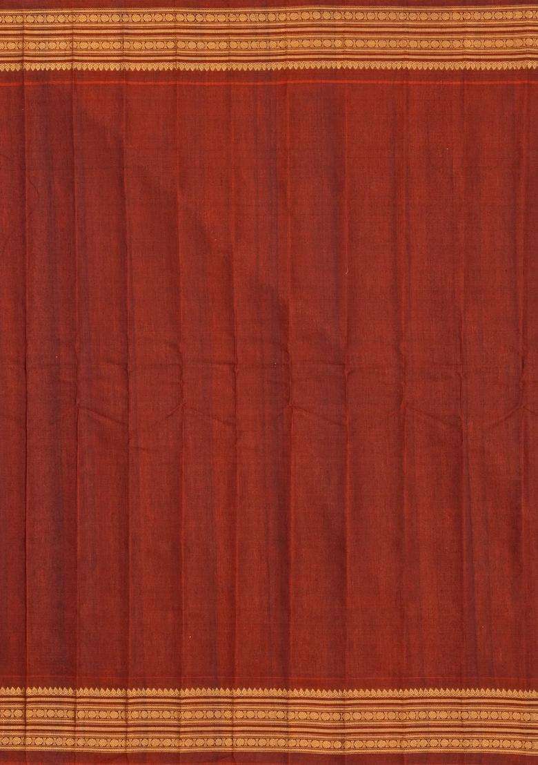 Grey Handloom Gadwal Silk Cotton Saree With Buttas With Buttas And Brocade Design For Women - Indya