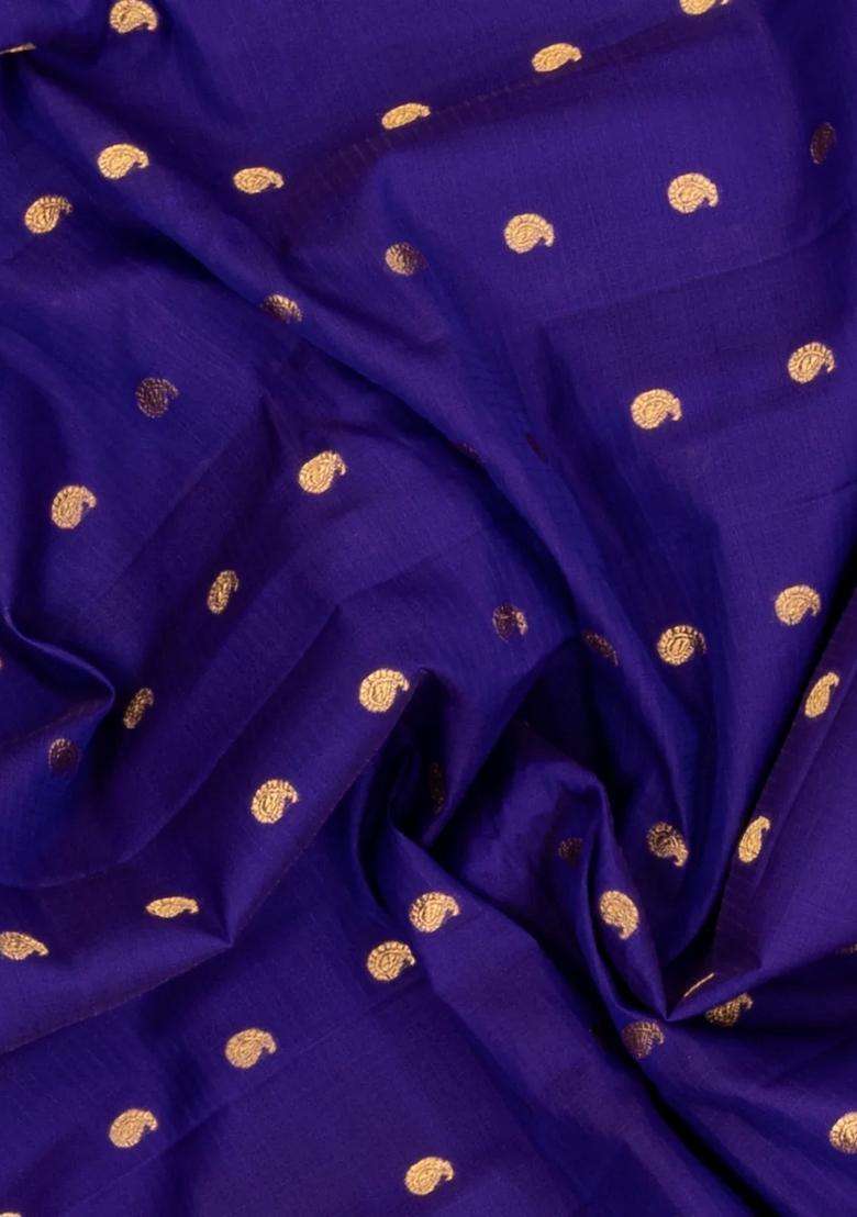 Purple Handloom Gadwal Sico Saree With Cotton Body Silk Border With Buttas And Brocade Design For Women - Indya